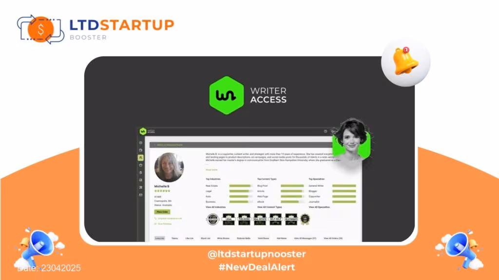 [New LTD] WriterAccess - Create AI-assisted human content cover