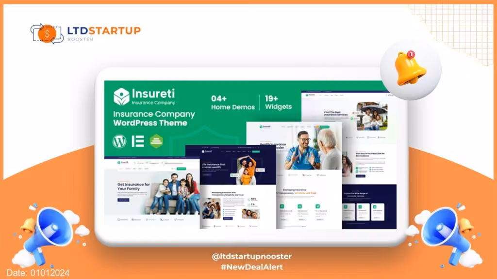 Insureti - Assicurazione Azienda WordPress Tema copertura