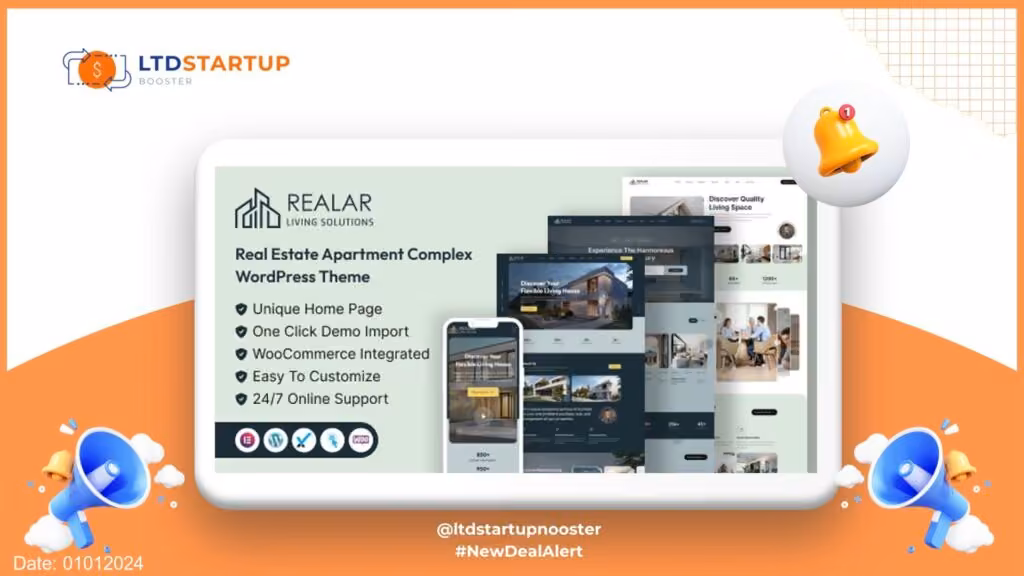 Realar - 부동산 WordPress 테마 커버