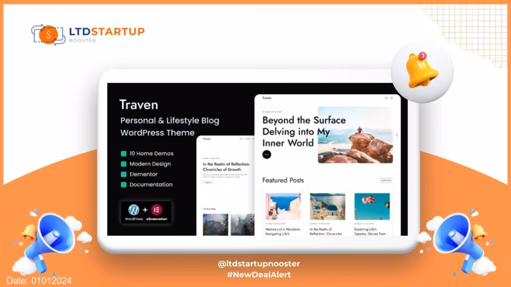 Traven - Personal & Lifestyle Blog Couverture thématique WordPress