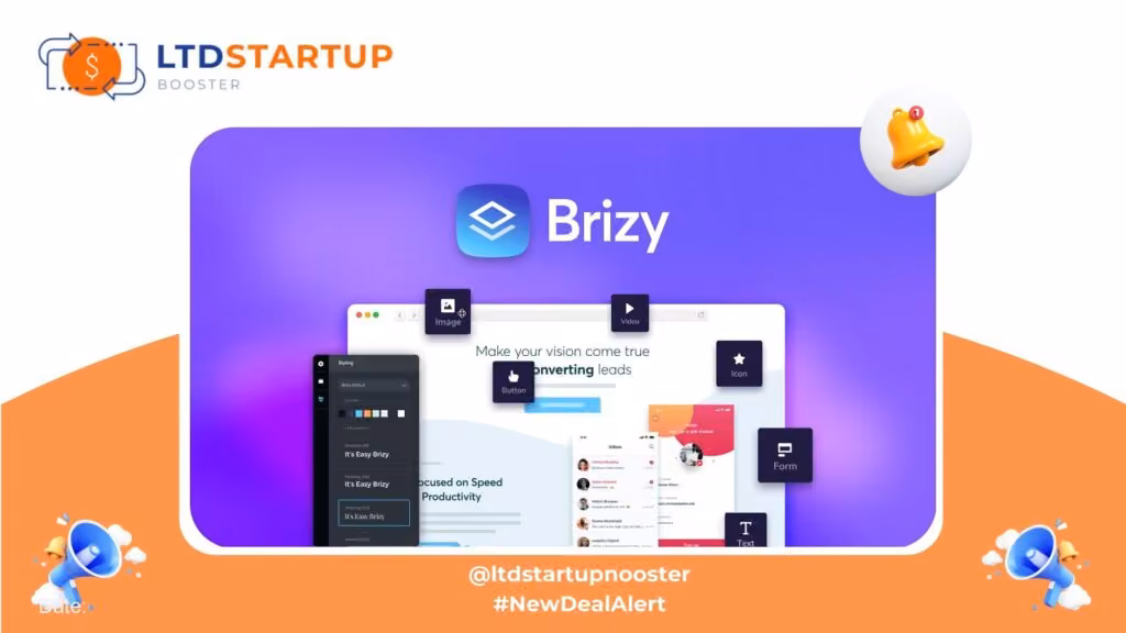 New Lifetime Deal - Brizy Cloud - AI-powered drag-and-drop sito web builder.