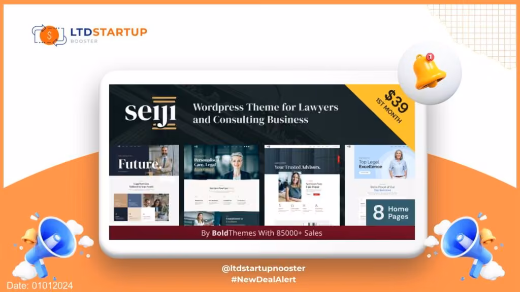 Seiji - Tema WordPress per la copertina degli avvocati