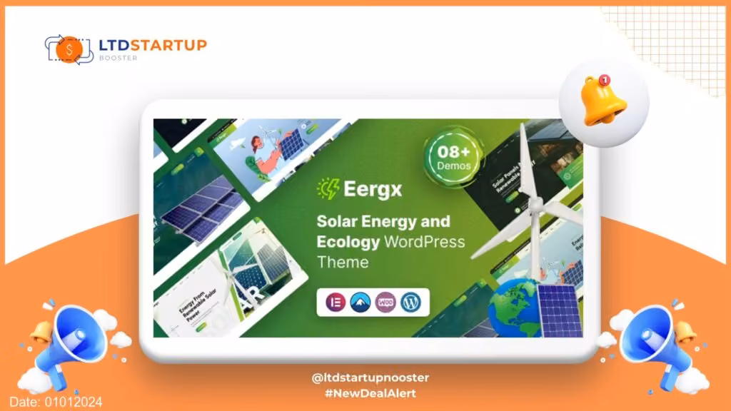 Eergx - Ekoloji ve Güneş Enerji WordPress Tema kapağı