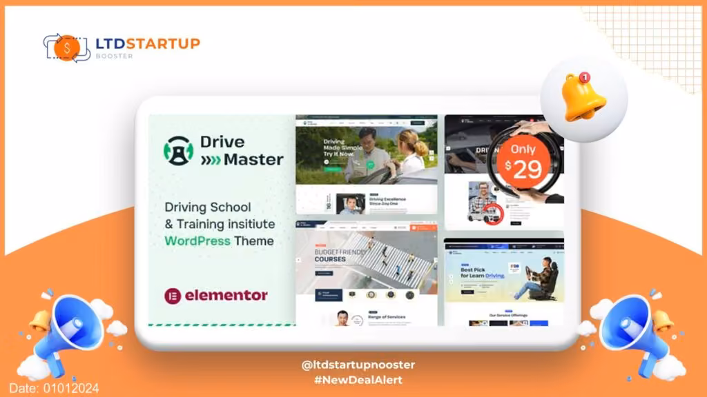 Drive Master - Scuola di guida WordPress tema copertura