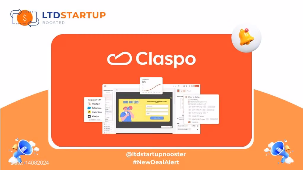 Claspo - xây dựng no code pop-up để bao gồm thế hệ chì