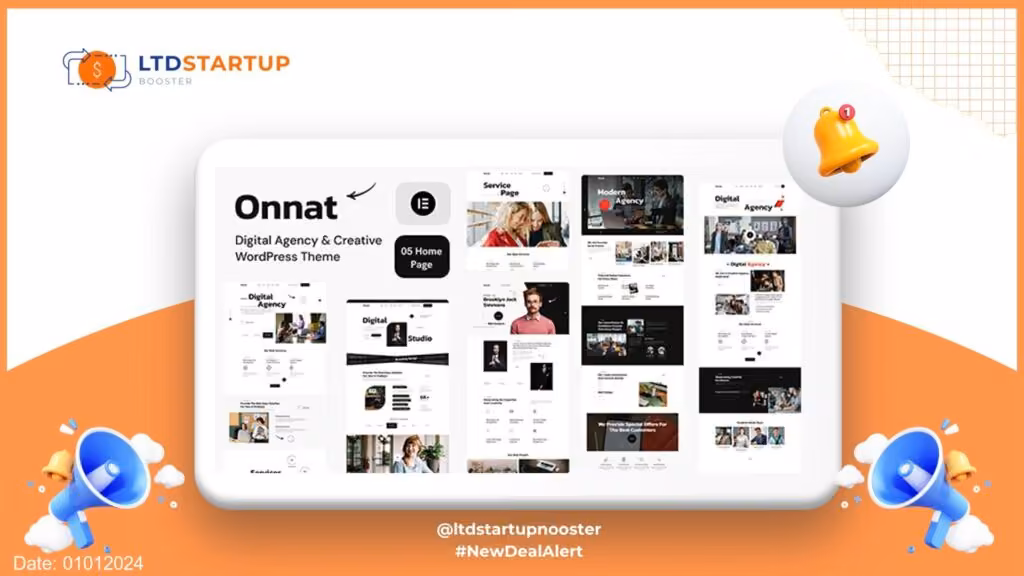 Onnat – Digital Agency & Creative WordPress Theme cover