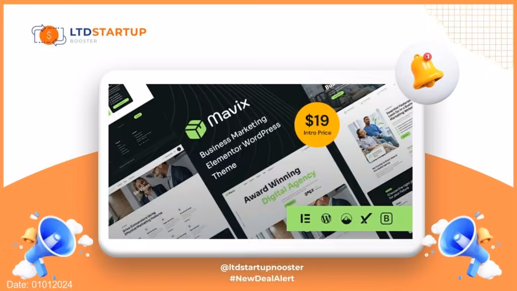 Mavix - Business Marketing Elementor WordPress tema copertura