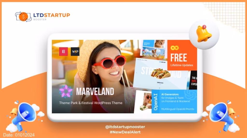 Marveland - Theme Park & Festival WordPress copertina tematica