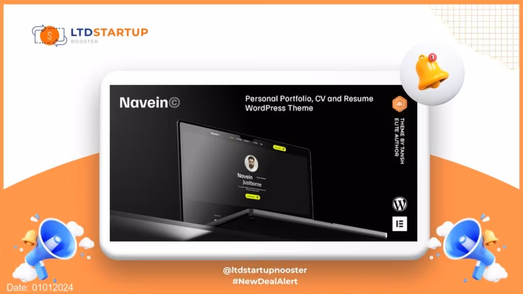 Navein - 개인 포트폴리오 WordPress 테마 커버