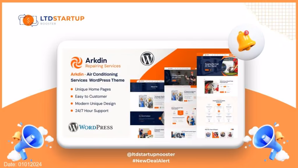 Arkdin - Aria Condizionata Servizi WordPress Copertura tema