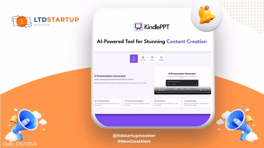Yeni LTD Uyarısı - KindlePPT: AI-Powered Content Creation Tool cover