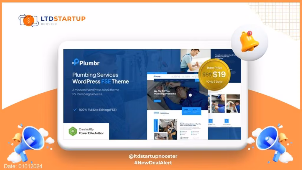 Plumbr - 배관 서비스 FSE WordPress 테마 커버