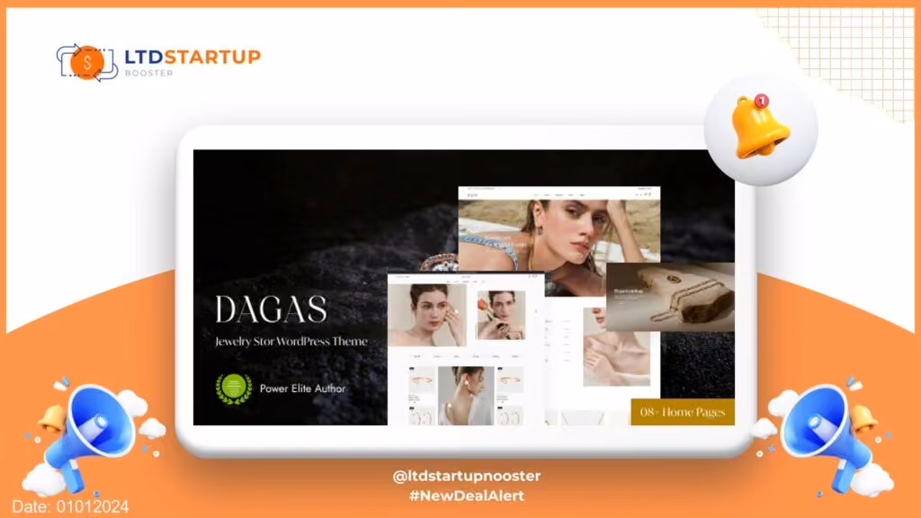 Dagas – Gioielli Store WordPress tema copertura