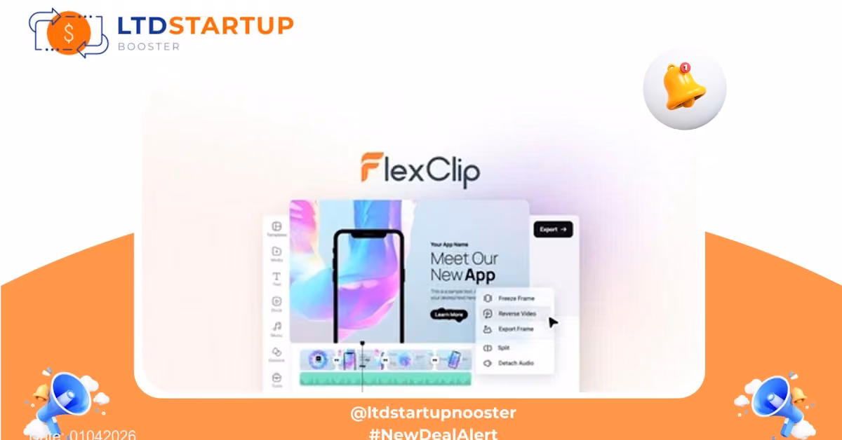 FlexClip لائف ٹائم ڈیل بنر